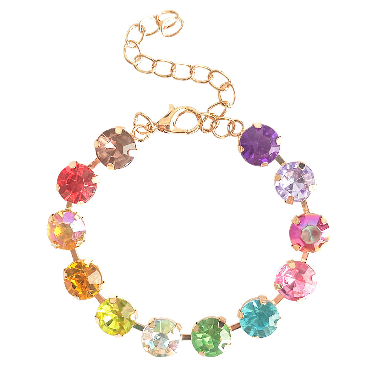 Wholesale Candy Color Inlaid Colorful Rhinestone Bracelet